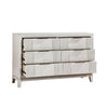 Flo 60’’ Dresser | 6 Drawers | Antique White | Chrome Edge Handles BM335905