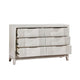 Flo 60’’ Dresser | 6 Drawers | Antique White | Chrome Edge Handles BM335905