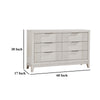 Flo 60’’ Dresser | 6 Drawers | Antique White | Chrome Edge Handles BM335905