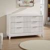 Flo 60" Dresser | 6 Drawers | Antique White | Chrome Edge Handles