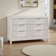 Flo 60" Dresser | 6 Drawers | Antique White | Chrome Edge Handles