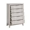 Flo Tall Dresser Chest | 5 Drawers | Antique White | Chrome Handles BM335906