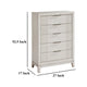 Flo Tall Dresser Chest | 5 Drawers | Antique White | Chrome Handles BM335906