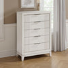 Flo Tall Dresser Chest | 5 Drawers | Antique White | Chrome Handles