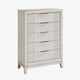 Flo Tall Dresser Chest | 5 Drawers | Antique White | Chrome Handles