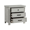 Brok Nightstand | 3 Drawers | Light Gray Acacia | Black Bar Handles BM335907
