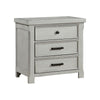 Brok Nightstand | 3 Drawers | Light Gray Acacia | Black Bar Handles