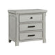 Brok Nightstand | 3 Drawers | Light Gray Acacia | Black Bar Handles