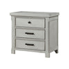 Brok Nightstand | 3 Drawers | Light Gray Acacia | Black Bar Handles BM335907