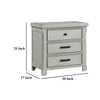 Brok Nightstand | 3 Drawers | Light Gray Acacia | Black Bar Handles BM335907