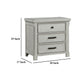 Brok Nightstand | 3 Drawers | Light Gray Acacia | Black Bar Handles BM335907