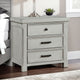 Brok Nightstand | 3 Drawers | Light Gray Acacia | Black Bar Handles