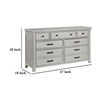 Brok 67’’ Dresser | 7 Drawers | Light Gray Acacia | Black Bar Handles BM335908