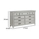 Brok 67’’ Dresser | 7 Drawers | Light Gray Acacia | Black Bar Handles BM335908