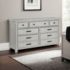 Brok 67" Dresser | 7 Drawers | Light Gray Acacia | Black Bar Handles