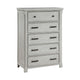 Brok Tall Dresser Chest | 5 Drawer Black Bar Handles | Light Gray Wood