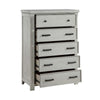 Brok Tall Dresser Chest | 5 Drawer Black Bar Handles | Light Gray Wood BM335909