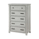 Brok Tall Dresser Chest | 5 Drawer Black Bar Handles | Light Gray Wood BM335909