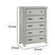 Brok Tall Dresser Chest | 5 Drawer Black Bar Handles | Light Gray Wood BM335909