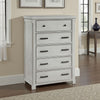 Brok Tall Dresser Chest | 5 Drawer Black Bar Handles | Light Gray Wood