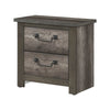 Nemy Nightstand | 2 Drawers | Gray Melamine Laminate | Drop Handles BM335910