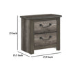Nemy Nightstand | 2 Drawers | Gray Melamine Laminate | Drop Handles BM335910