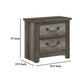 Nemy Nightstand | 2 Drawers | Gray Melamine Laminate | Drop Handles BM335910