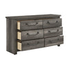 Nemy 59’’ Dresser | 6 Drawers | Gray Melamine Board | Drop Handles BM335911