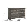 Nemy 59’’ Dresser | 6 Drawers | Gray Melamine Board | Drop Handles BM335911