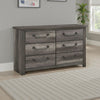 Nemy 59" Dresser | 6 Drawers | Gray Melamine Board | Drop Handles