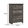 Nemy Tall Dresser Chest | 4 Drawers Drop Handles | Gray Melamine Board BM335912