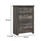 Nemy Tall Dresser Chest | 4 Drawers Drop Handles | Gray Melamine Board BM335912