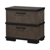 Acy Nightstand | 2 Drawers Bar Handles | Brownish Gray and Black Wood BM335913