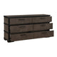 Acy 67 ’ Dresser | 6 Drawers Bar Handles | Brownish Gray | Black Wood BM335914