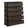 Acy Tall Dresser Chest | 5 Drawer Bar Handles | Brownish Gray Black BM335915