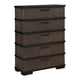 Acy Tall Dresser Chest | 5 Drawer Bar Handles | Brownish Gray Black