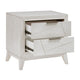 Zine Nightstand | 2 Drawers | Antique White Oak Wood | Flat Handles BM335919