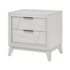 Zine Nightstand | 2 Drawers | Antique White Oak Wood | Flat Handles BM335919