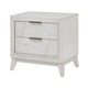 Zine Nightstand | 2 Drawers | Antique White Oak Wood | Flat Handles BM335919