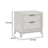 Zine Nightstand | 2 Drawers | Antique White Oak Wood | Flat Handles BM335919