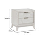 Zine Nightstand | 2 Drawers | Antique White Oak Wood | Flat Handles BM335919