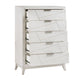 Zine Tall Dresser Chest | 5 Drawers | Antique White | Flat Handles BM335921