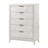 Zine Tall Dresser Chest | 5 Drawers | Antique White | Flat Handles BM335921