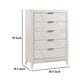 Zine Tall Dresser Chest | 5 Drawers | Antique White | Flat Handles BM335921