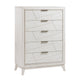 Zine Tall Dresser Chest | 5 Drawers | Antique White | Flat Handles
