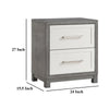 Rowy Nightstand | 2 Drawers with Bar Handles | Ivory and Gray Veneer BM335922