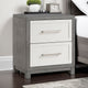 Rowy Nightstand | 2 Drawers with Bar Handles | Ivory and Gray Veneer
