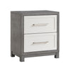 Rowy Nightstand | 2 Drawers with Bar Handles | Ivory and Gray Veneer