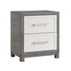 Rowy Nightstand | 2 Drawers with Bar Handles | Ivory and Gray Veneer