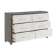 Rowy 61’’ Dresser | 6 Drawer Bar Handles | Ivory and Gray Veneer BM335923